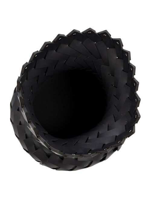 Nicole Sassaman Large Woven Leather Basket