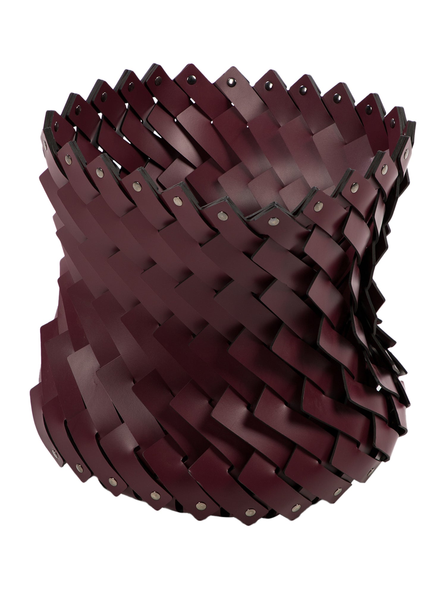 Nicole Sassaman Large Woven Leather Basket