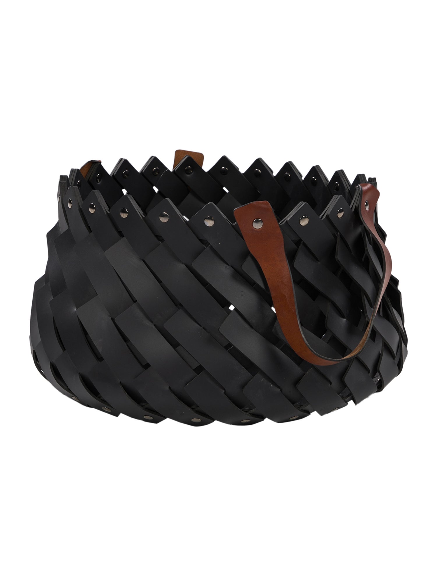 Nicole Sassaman Woven Leather Basket