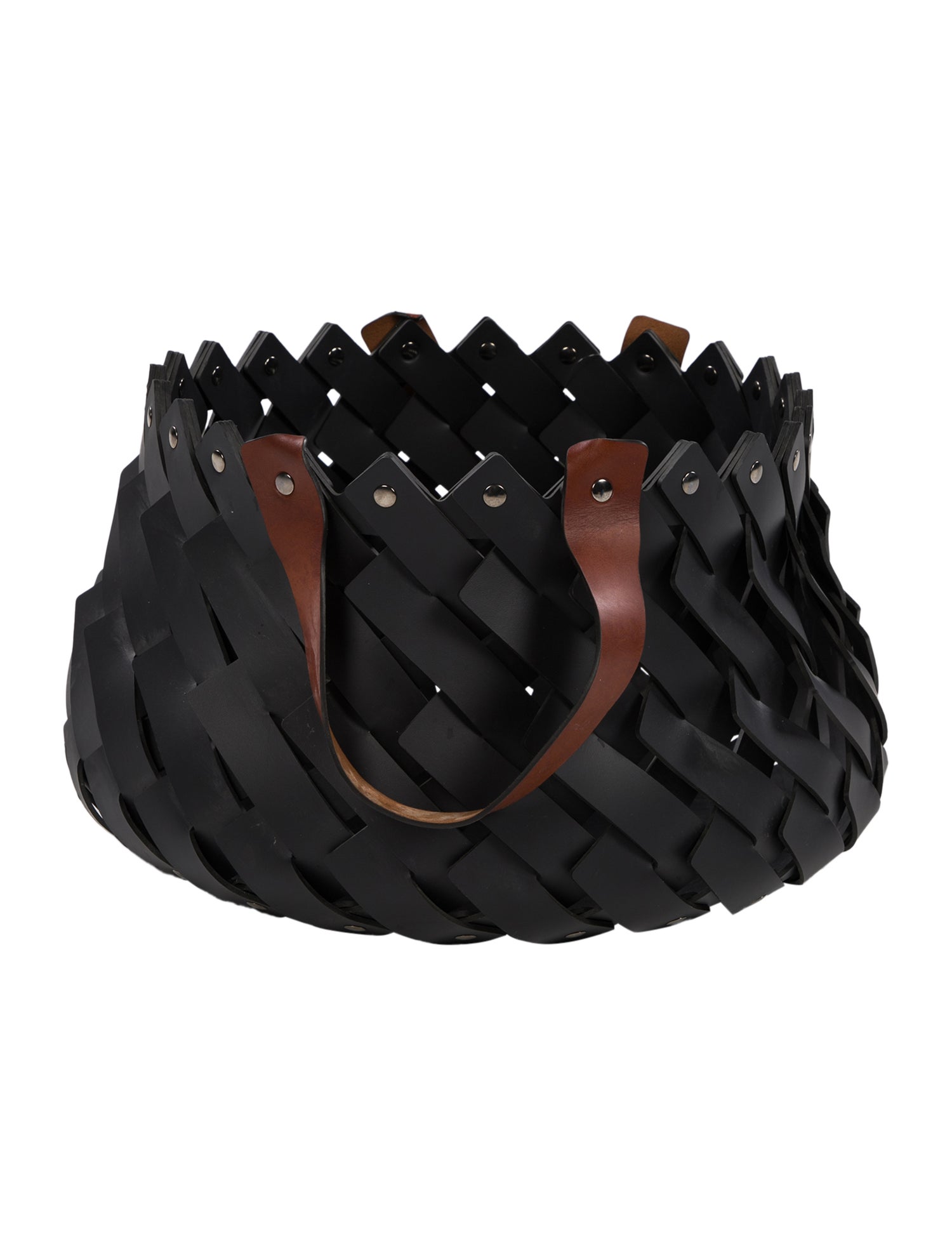 Nicole Sassaman Woven Leather Basket