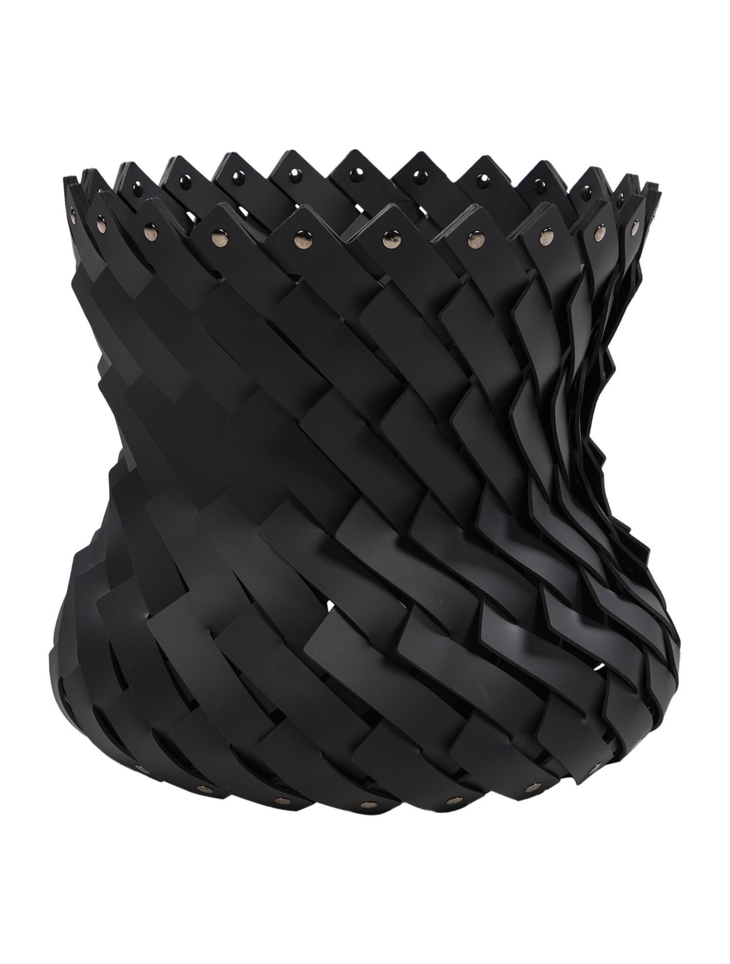 Nicole Sassaman Woven Leather Basket