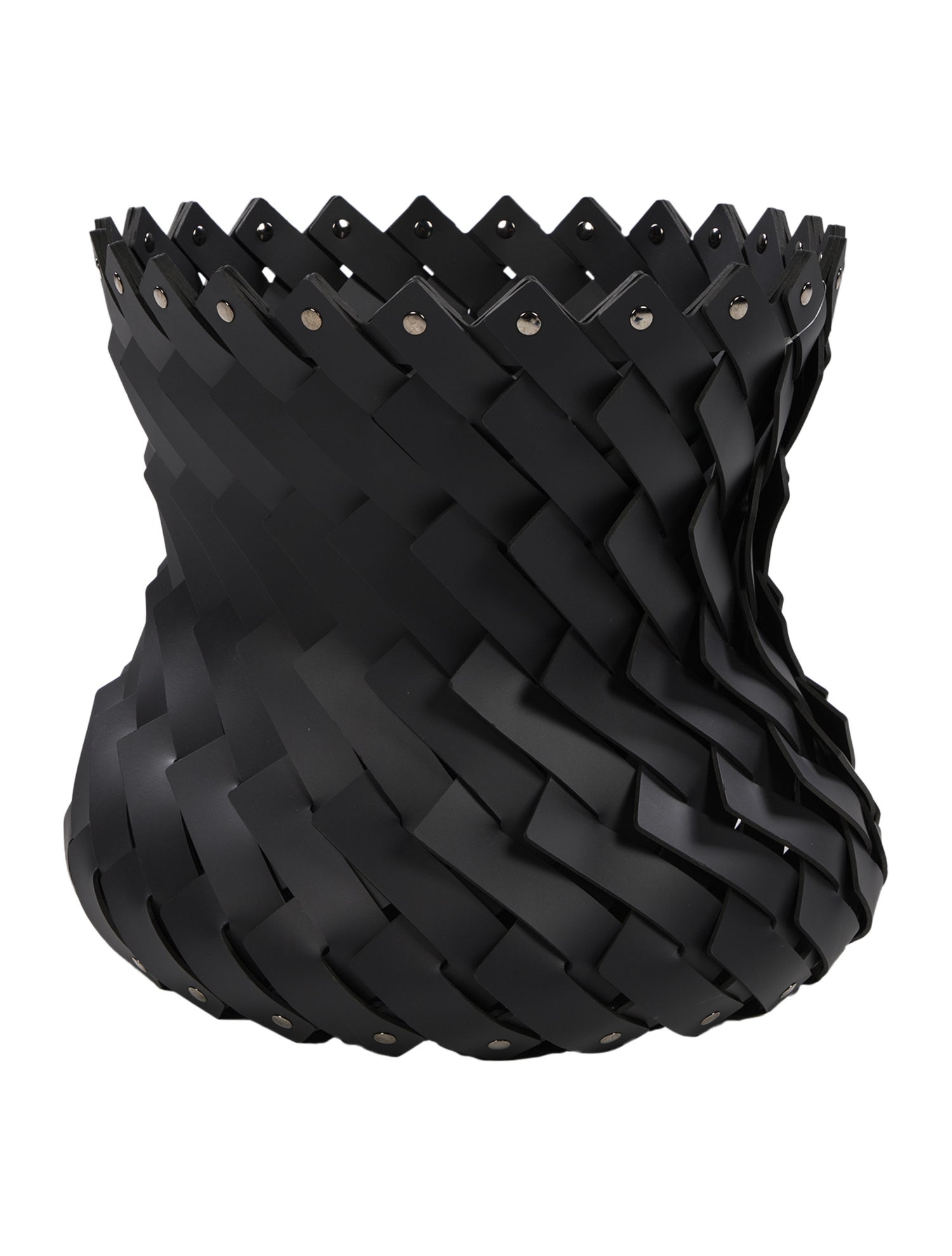 Nicole Sassaman Woven Leather Basket