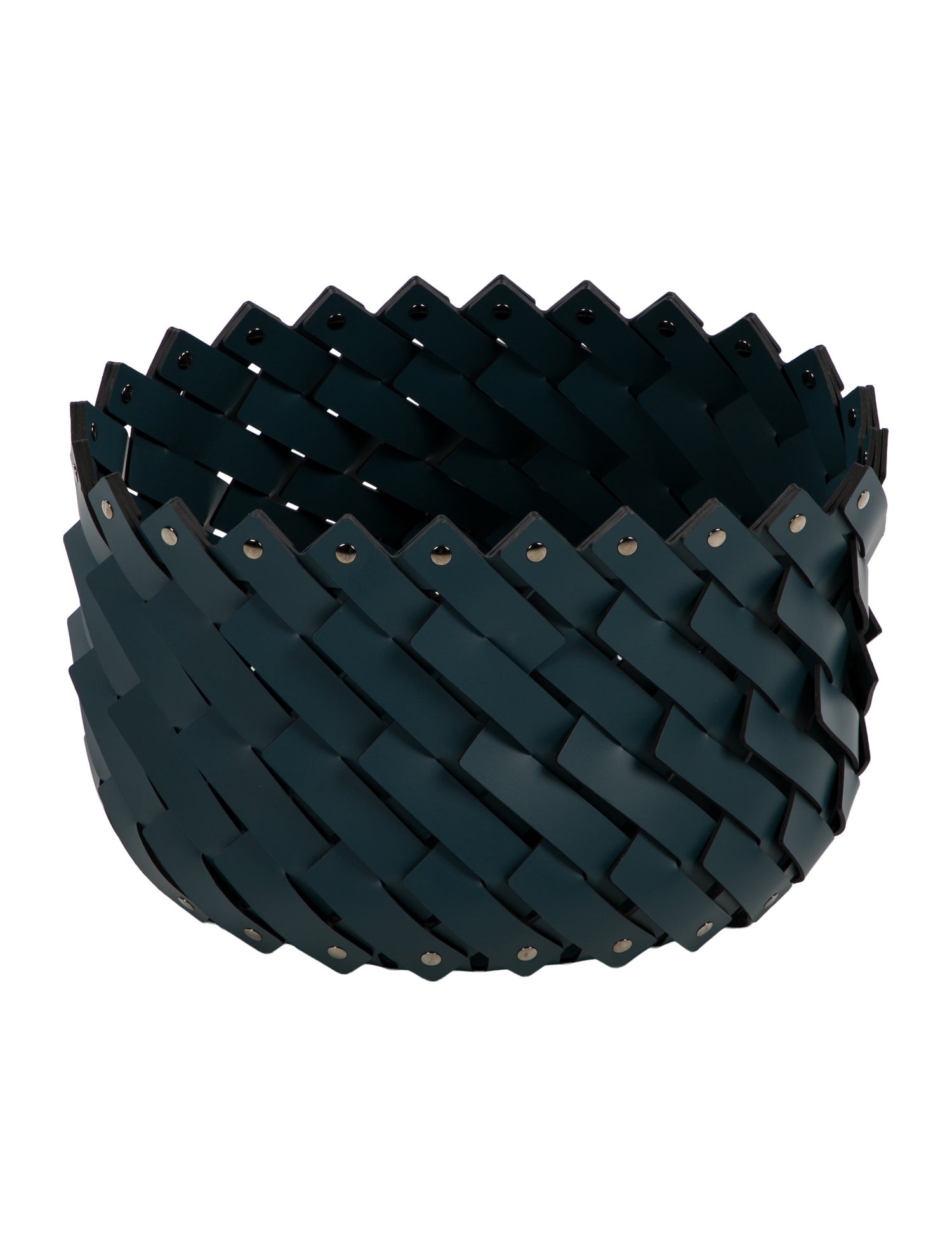 Nicole Sassaman Medium Braided Leather Basket