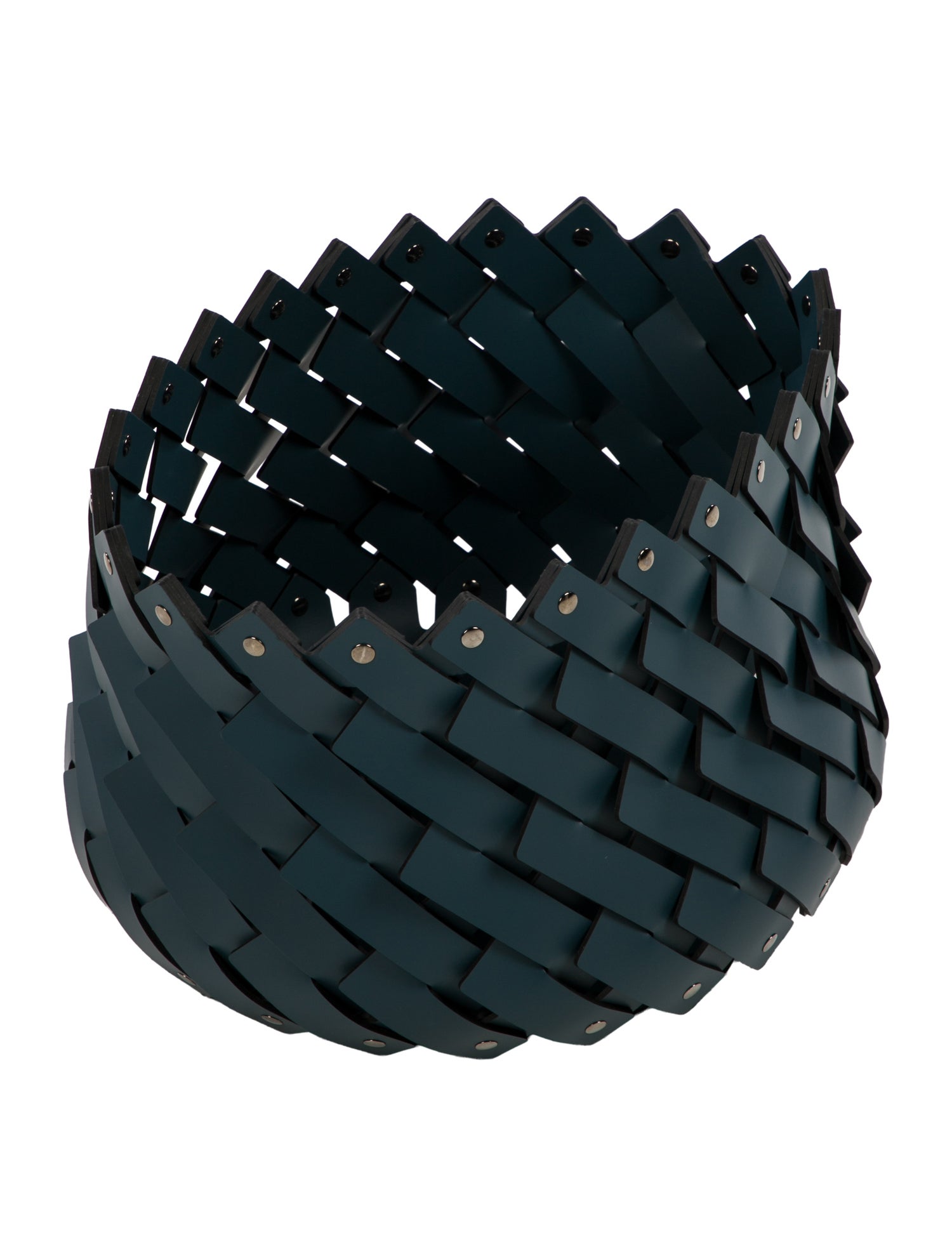 Nicole Sassaman Medium Braided Leather Basket