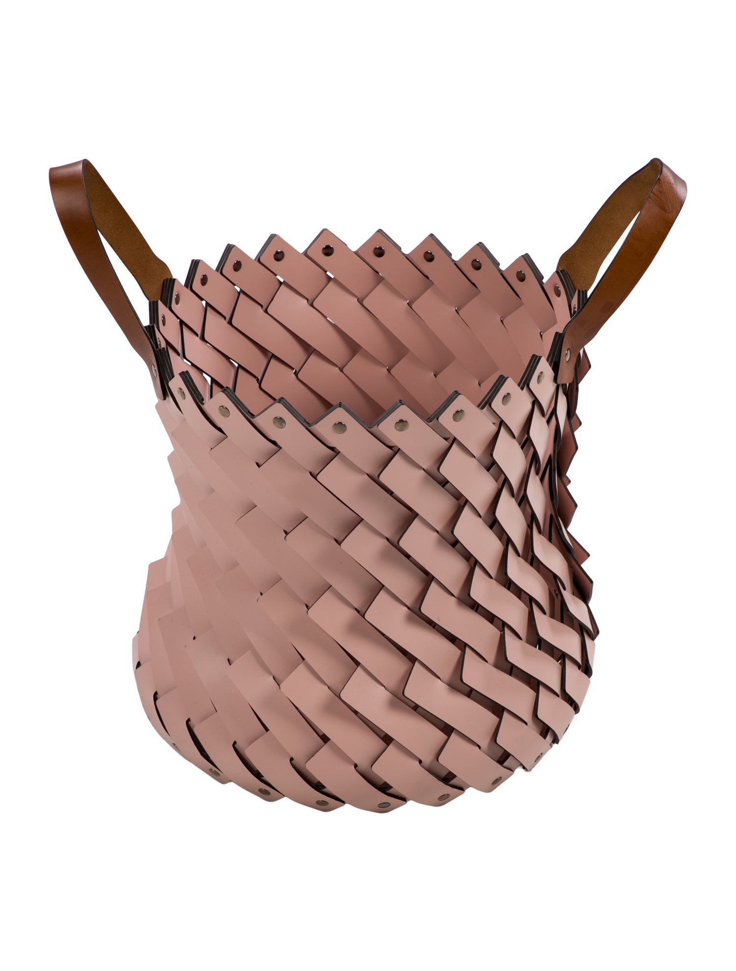 Nicole Sassaman Large Braided Leather Basket