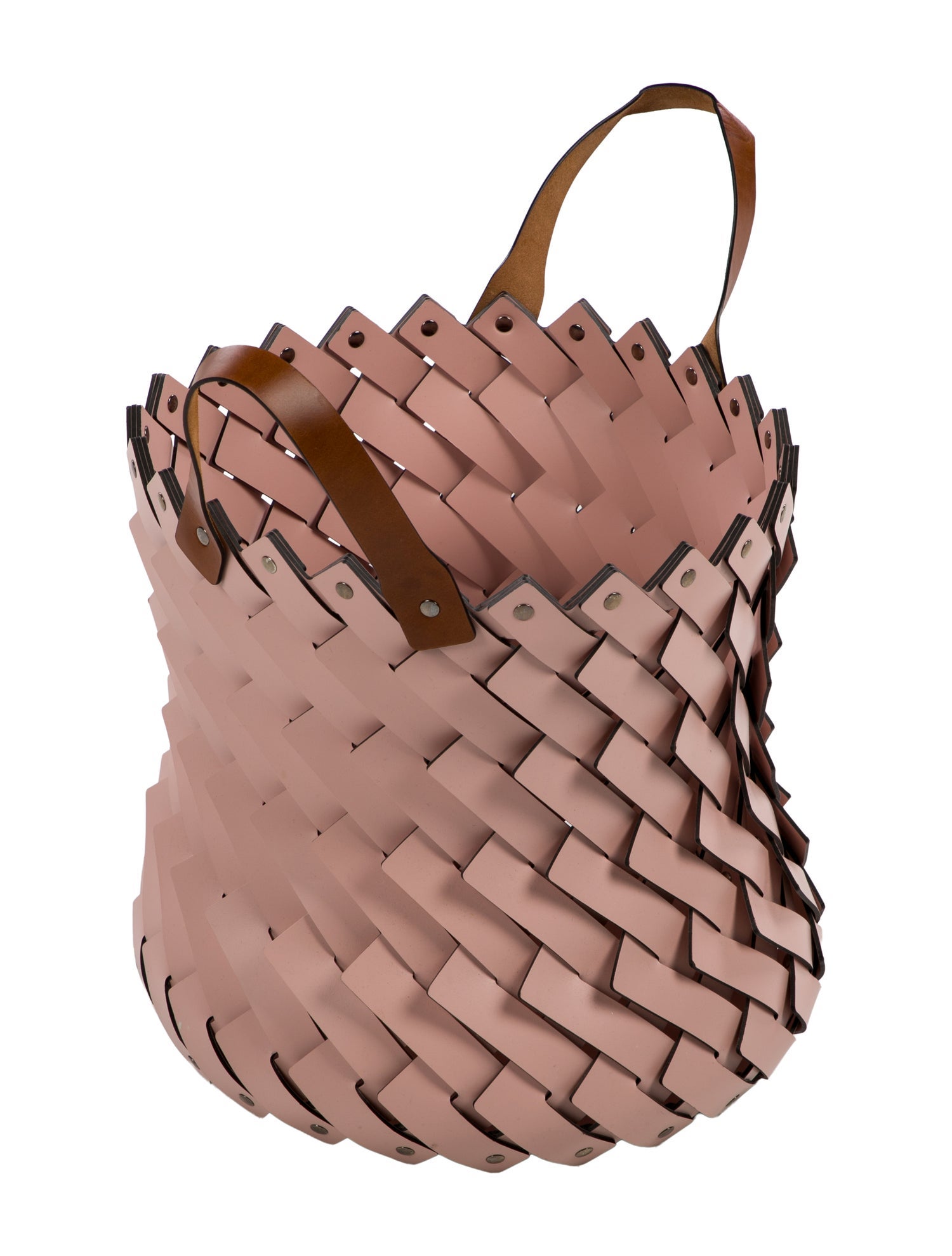 Nicole Sassaman Large Braided Leather Basket