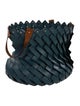 Nicole Sassaman Large Braided Basket Teal With Handles