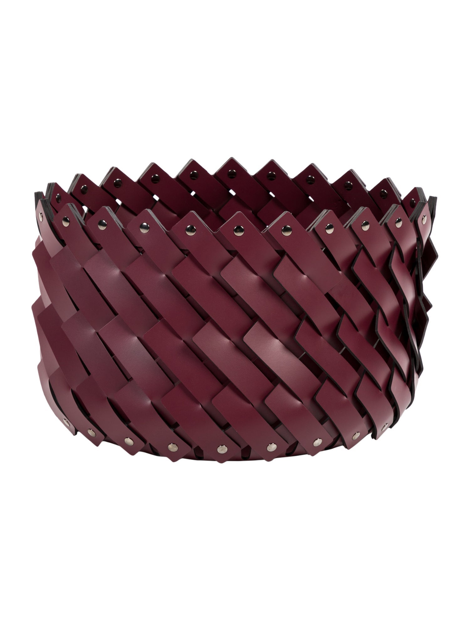 Nicole Sassaman Medium Woven Leather Basket