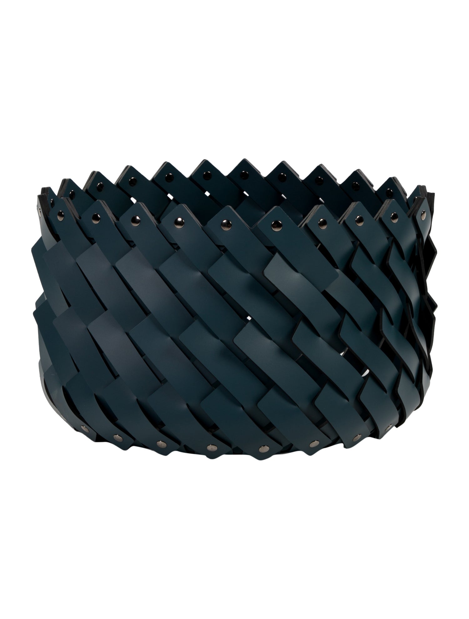 Nicole Sassaman Medium Leather Woven Basket