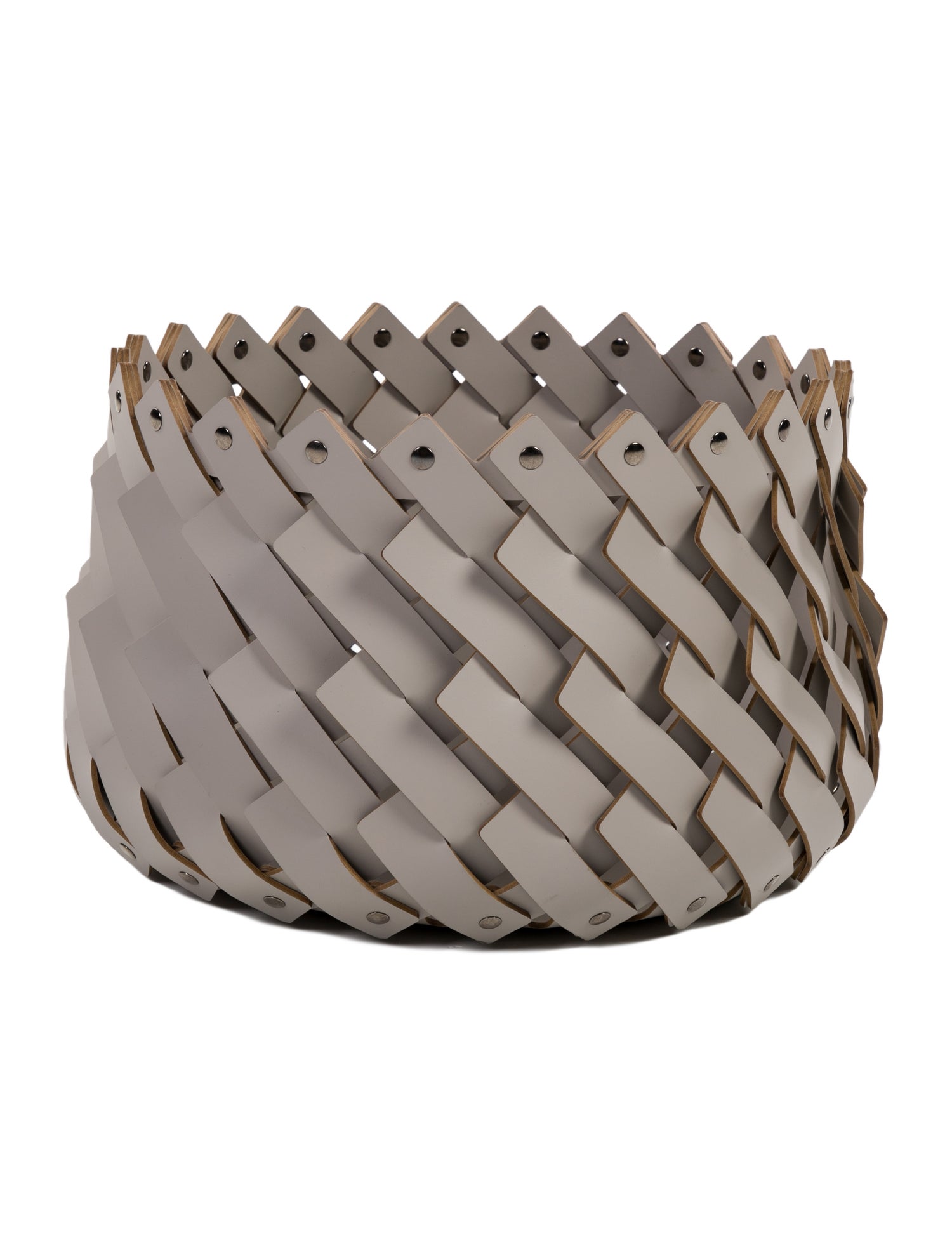 Nicole Sassaman Medium Leather Woven Basket