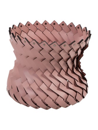 Nicole Sassaman Large Leather Woven Basket