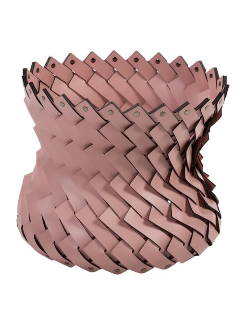 Nicole Sassaman Large Leather Woven Basket