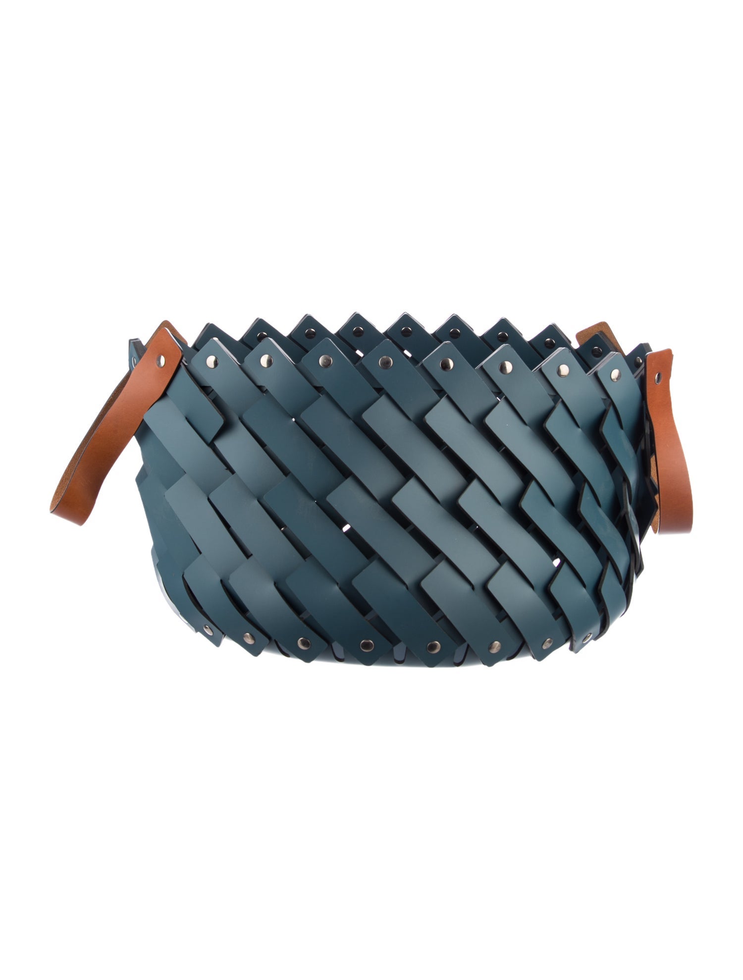 Nicole Sassaman Medium Braided Leather Basket