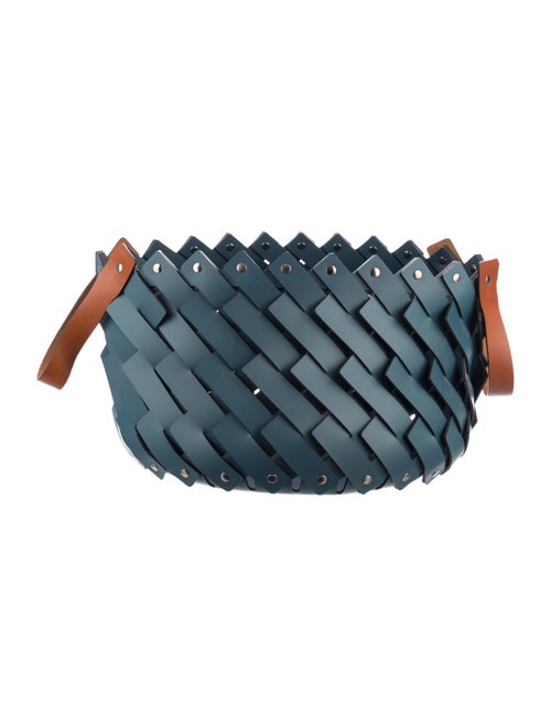 Nicole Sassaman Medium Braided Leather Basket