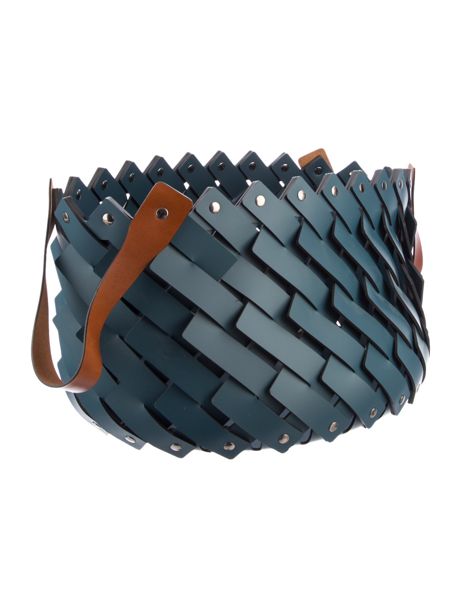 Nicole Sassaman Medium Braided Leather Basket
