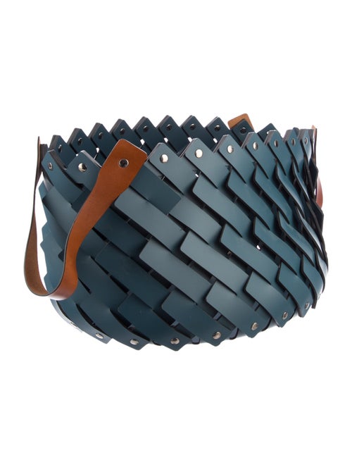 Nicole Sassaman Medium Braided Leather Basket