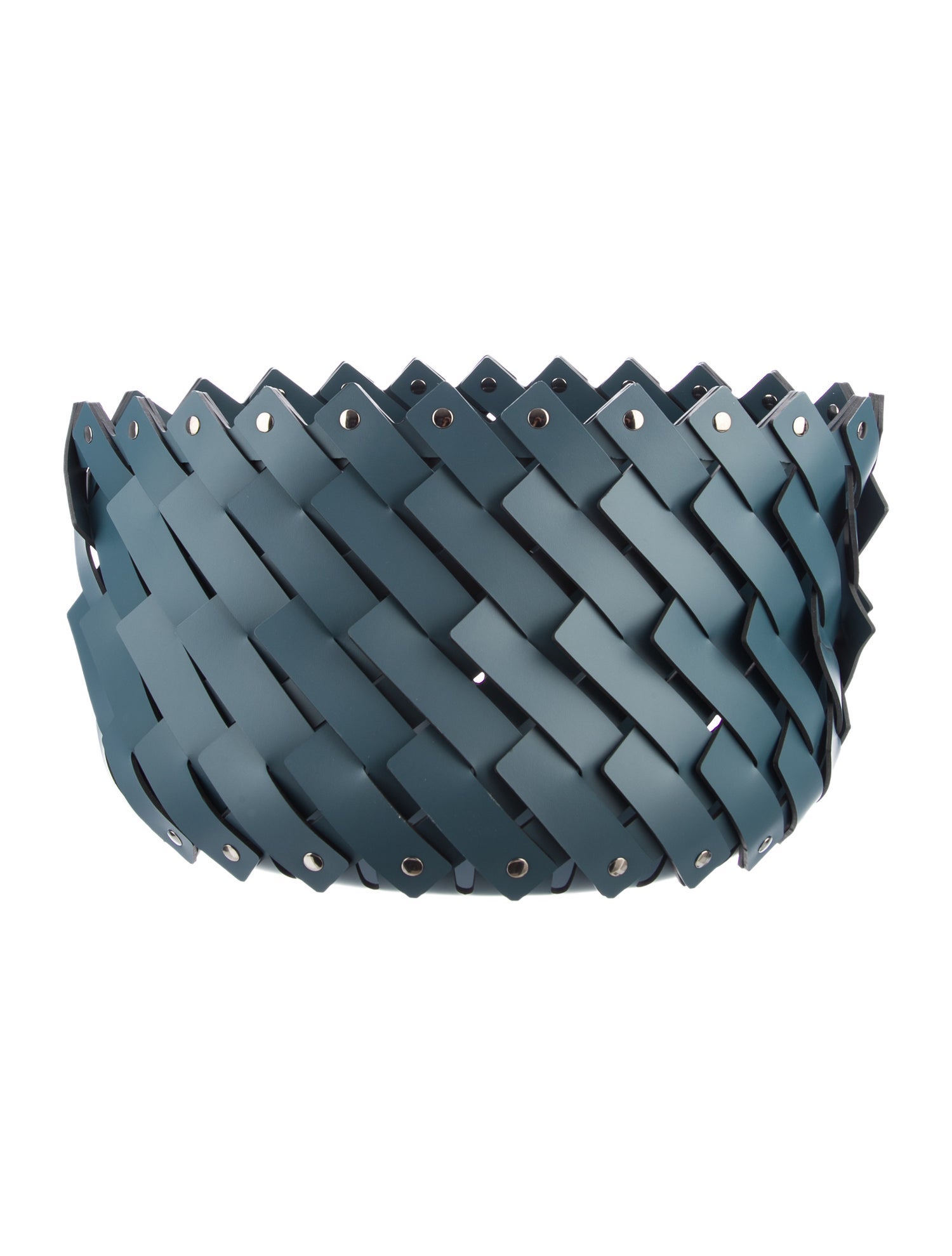 Nicole Sassaman Medium Leather Woven Basket