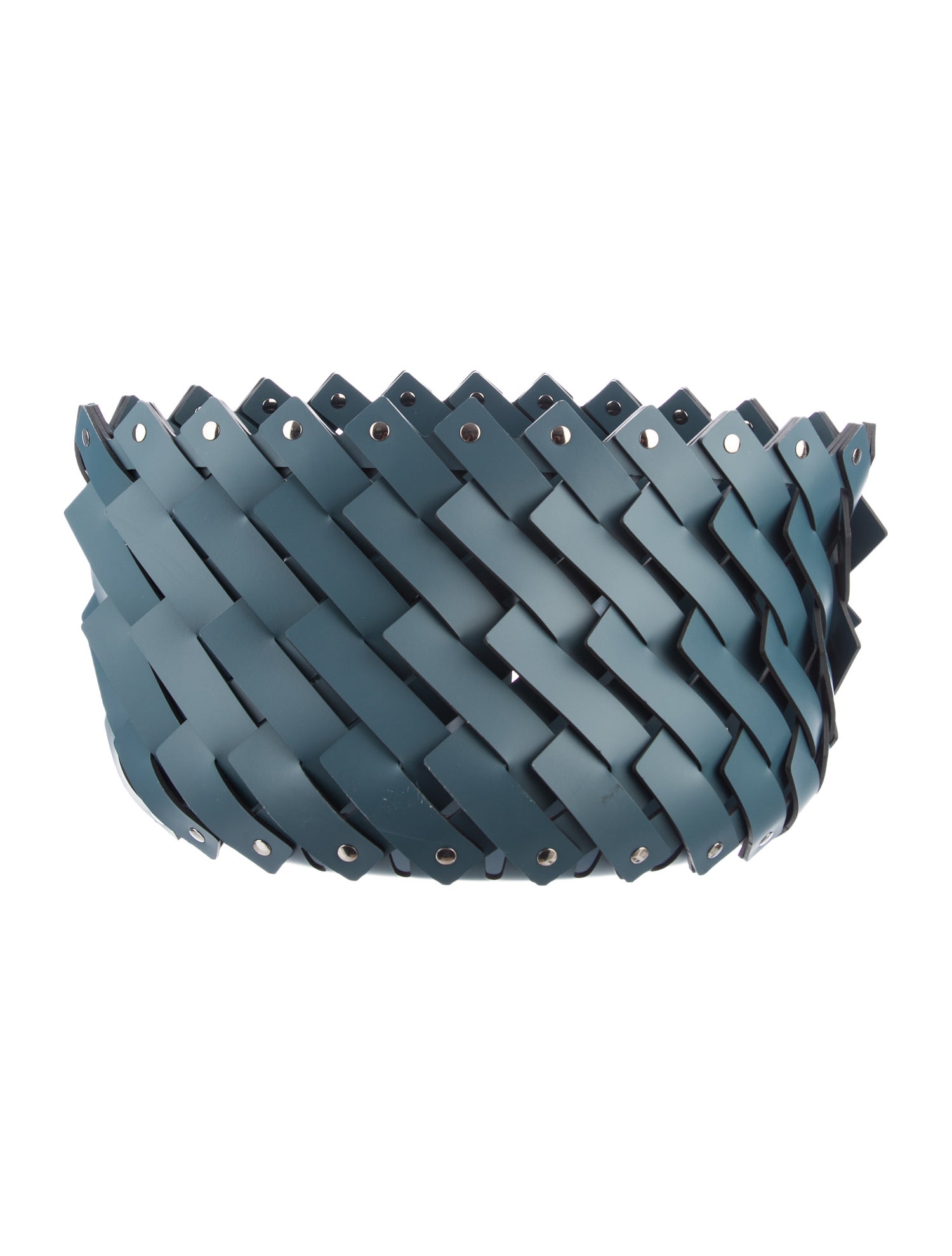 Nicole Sassaman Medium Leather Woven Basket