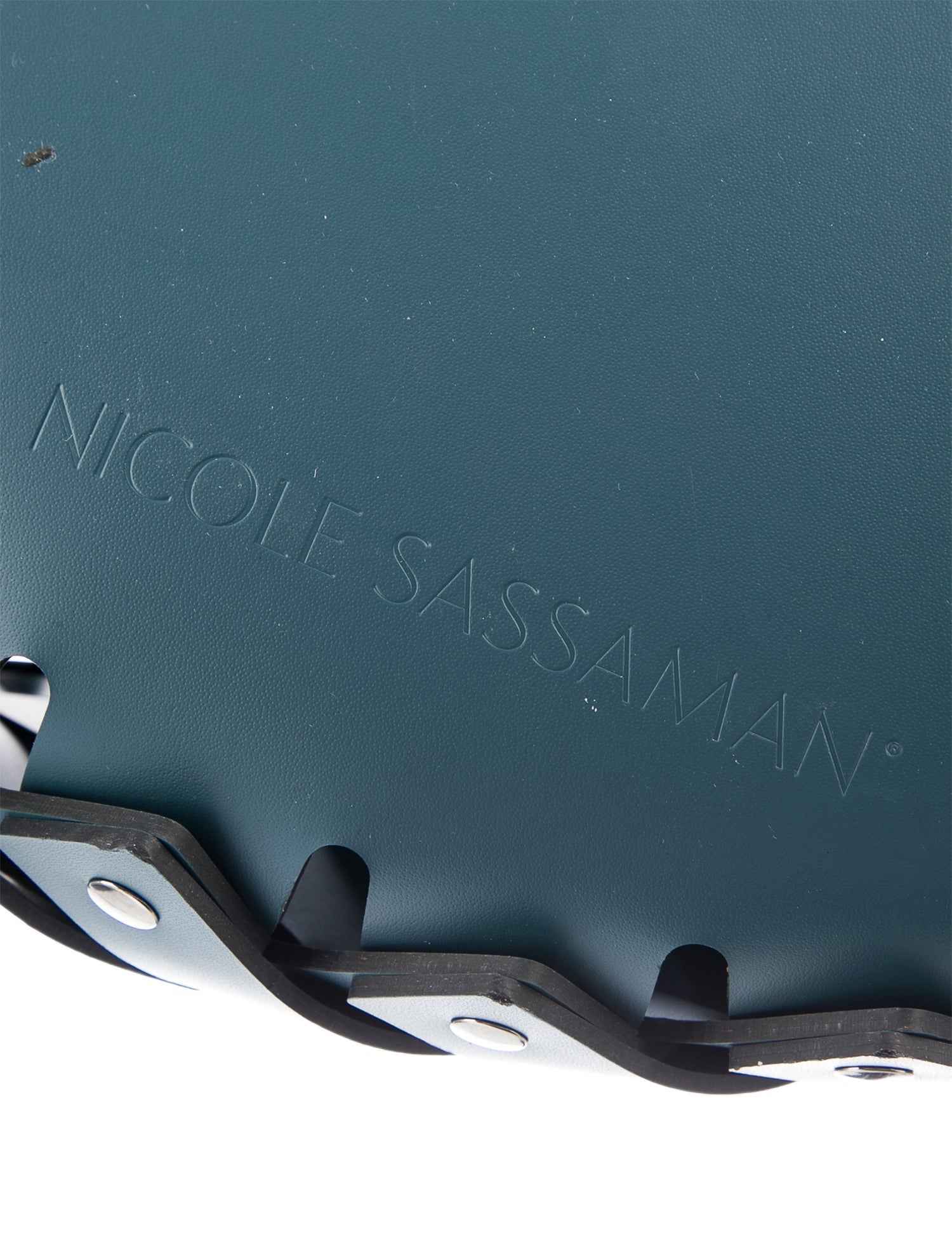 Nicole Sassaman Medium Leather Woven Basket