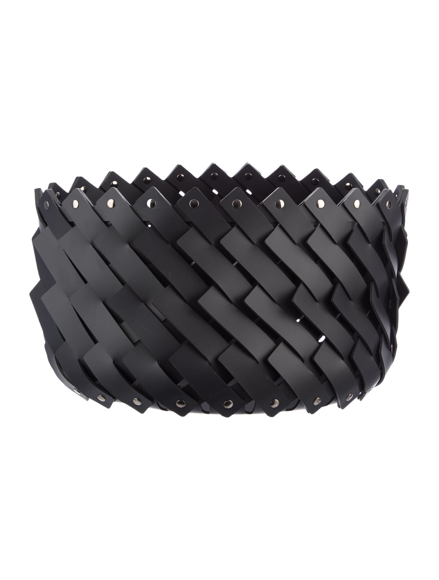 Nicole Sassaman Medium Braided Leather Basket