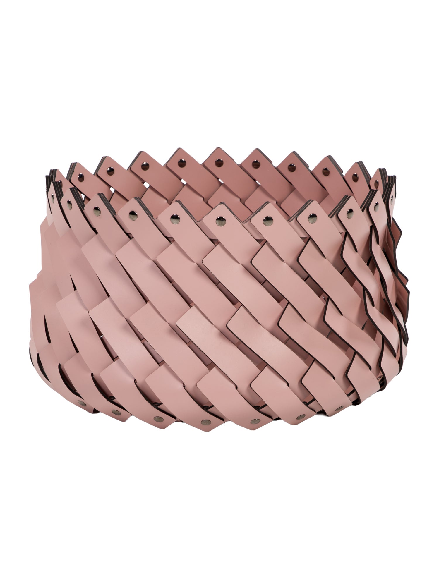 Nicole Sassaman Medium Leather Woven Basket