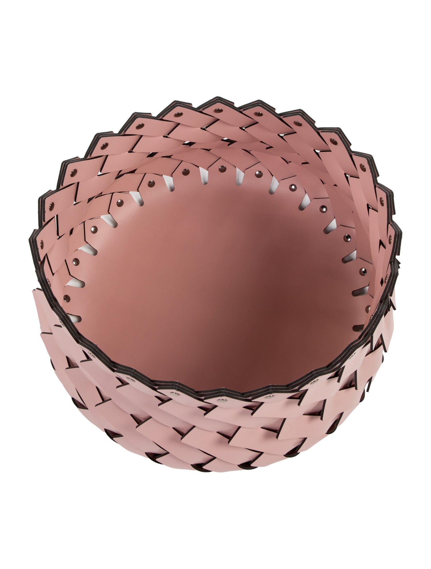 Nicole Sassaman Medium Leather Woven Basket