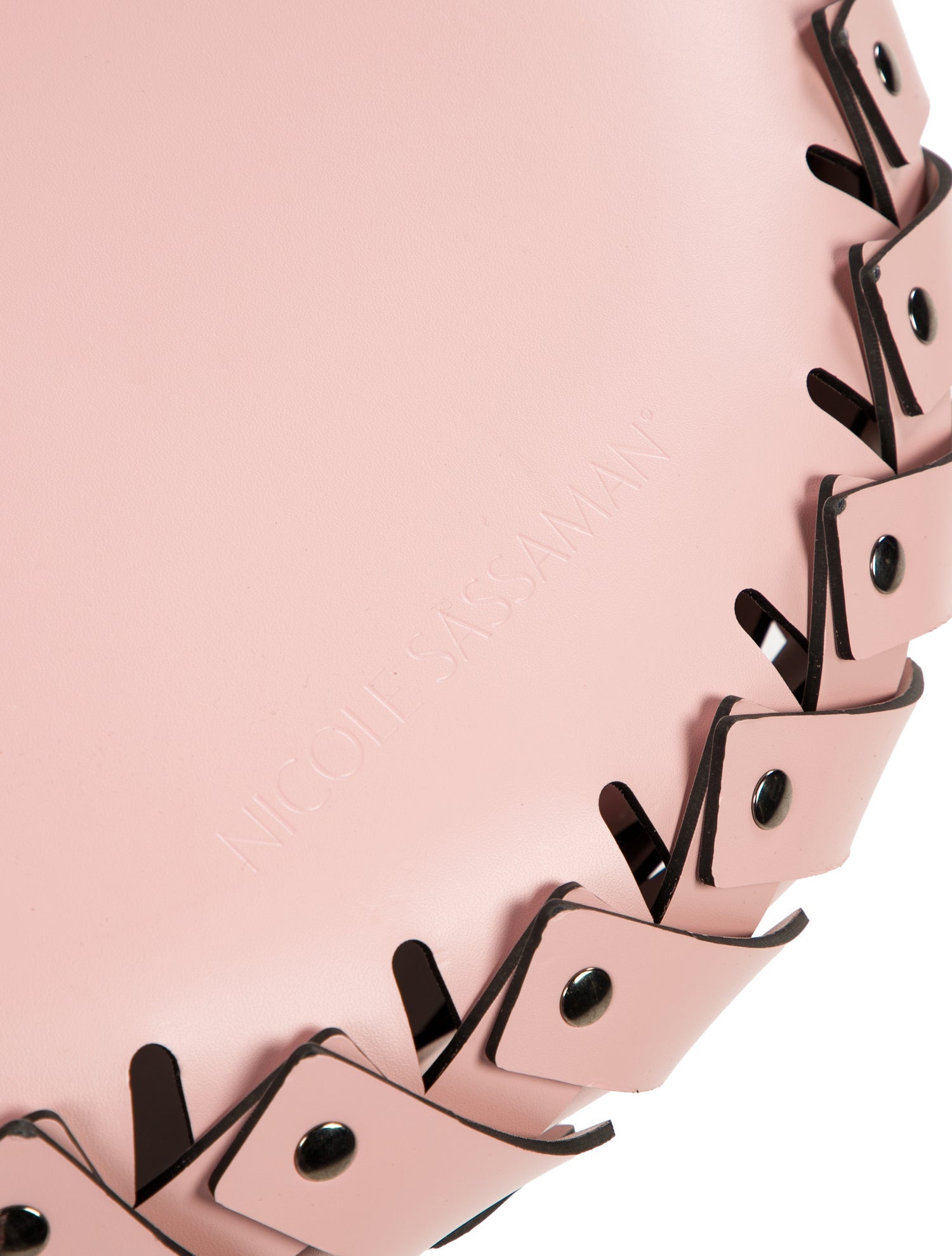 Nicole Sassaman Medium Leather Woven Basket