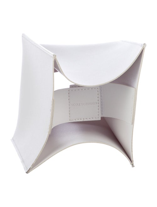 Nicole Sassaman White Faux Leather Tissue Box Cover