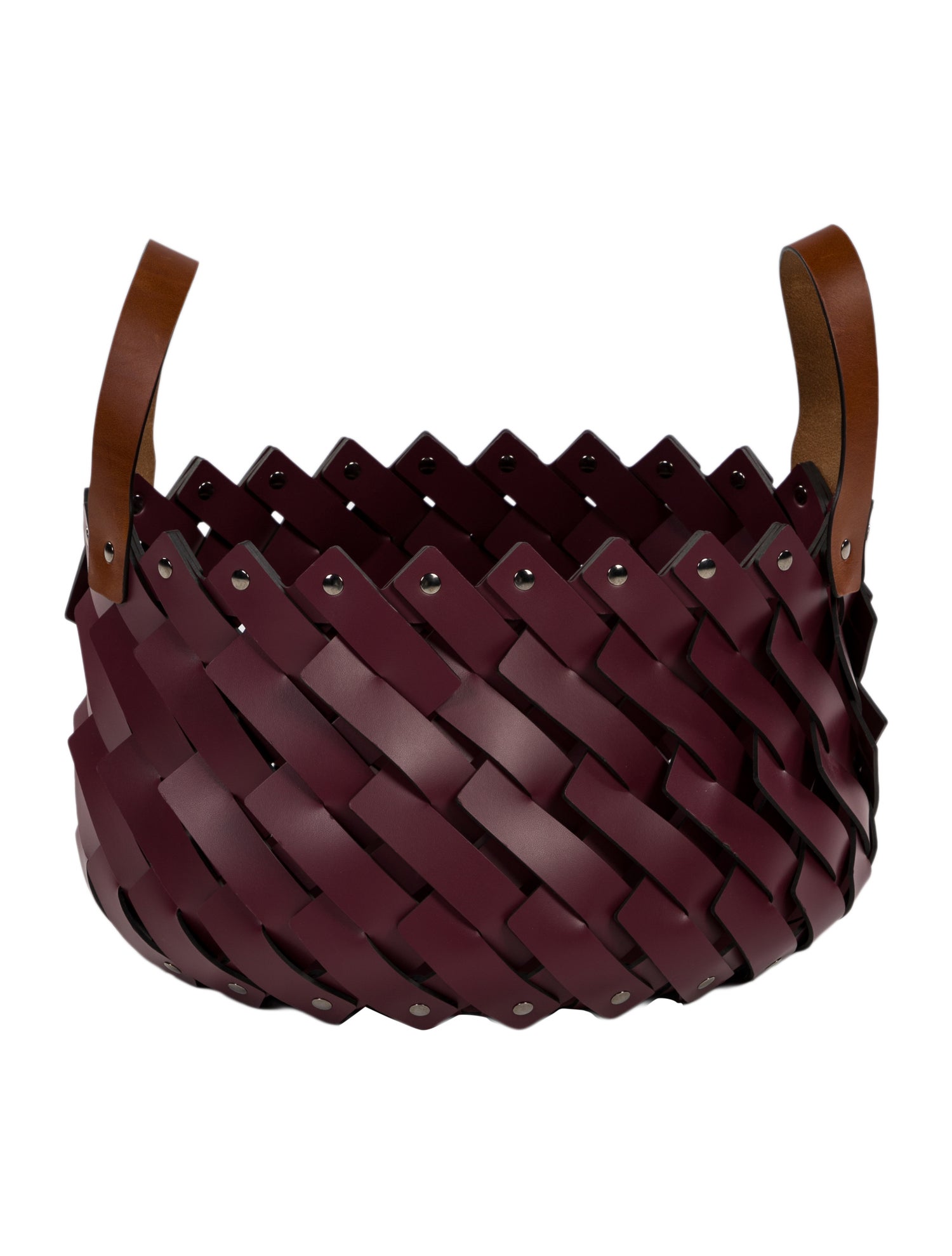 Nicole Sassaman Medium Woven Leather Basket