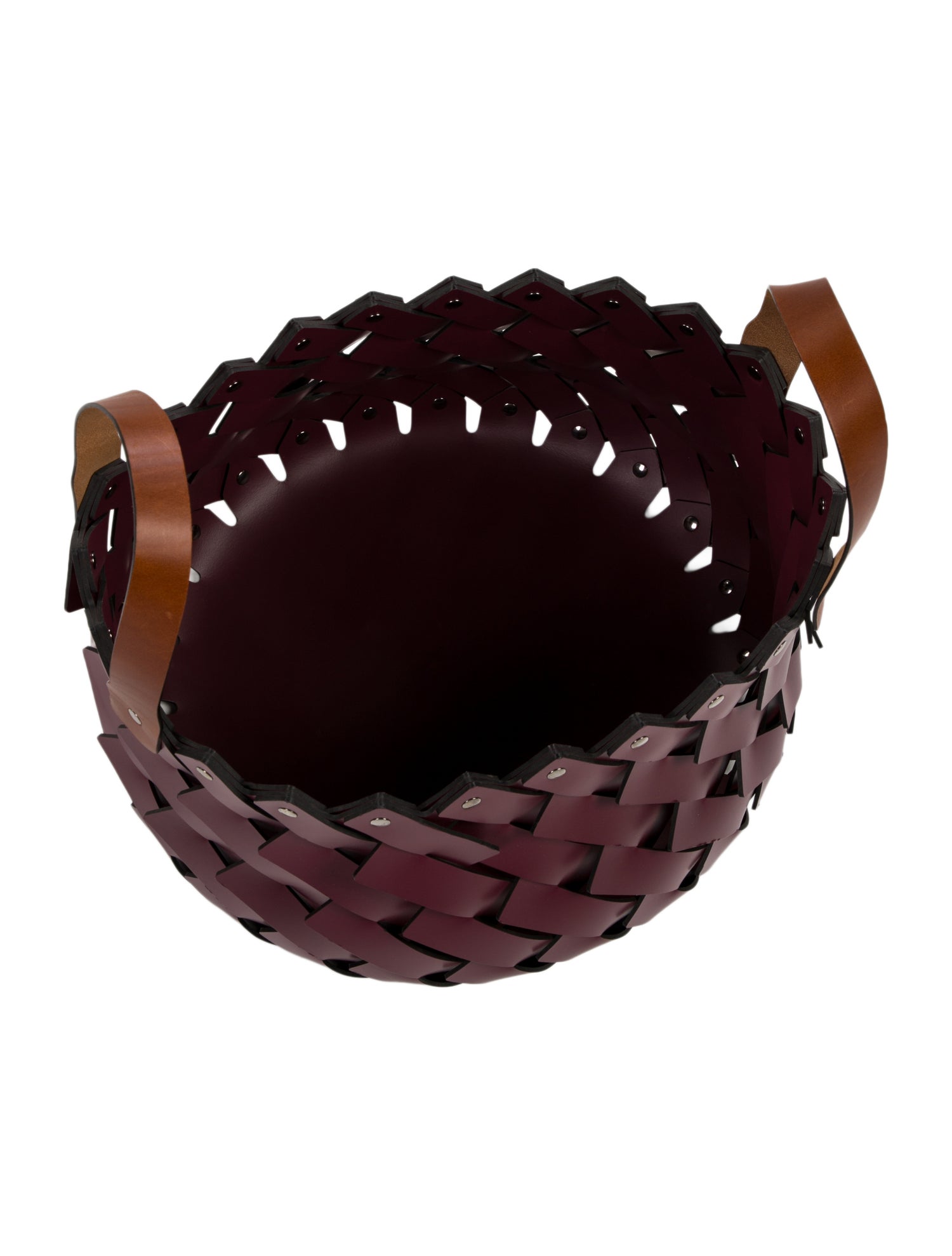 Nicole Sassaman Medium Woven Leather Basket