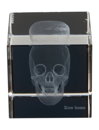 Nicole Sassaman Large skull cube paperweight