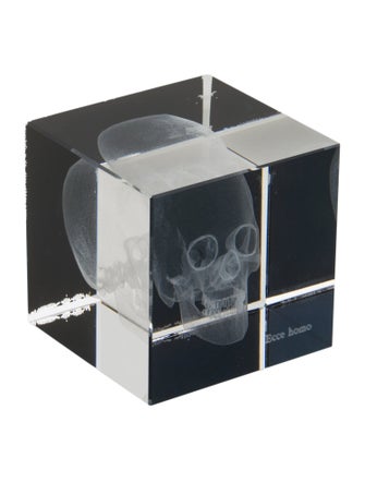 Nicole Sassaman Large skull cube paperweight
