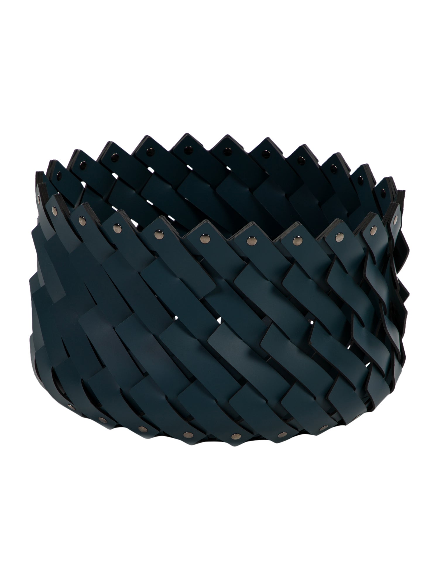Nicole Sassaman Medium Woven Leather Basket