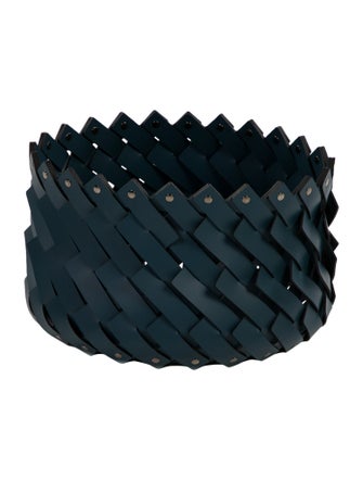Nicole Sassaman Medium Woven Leather Basket