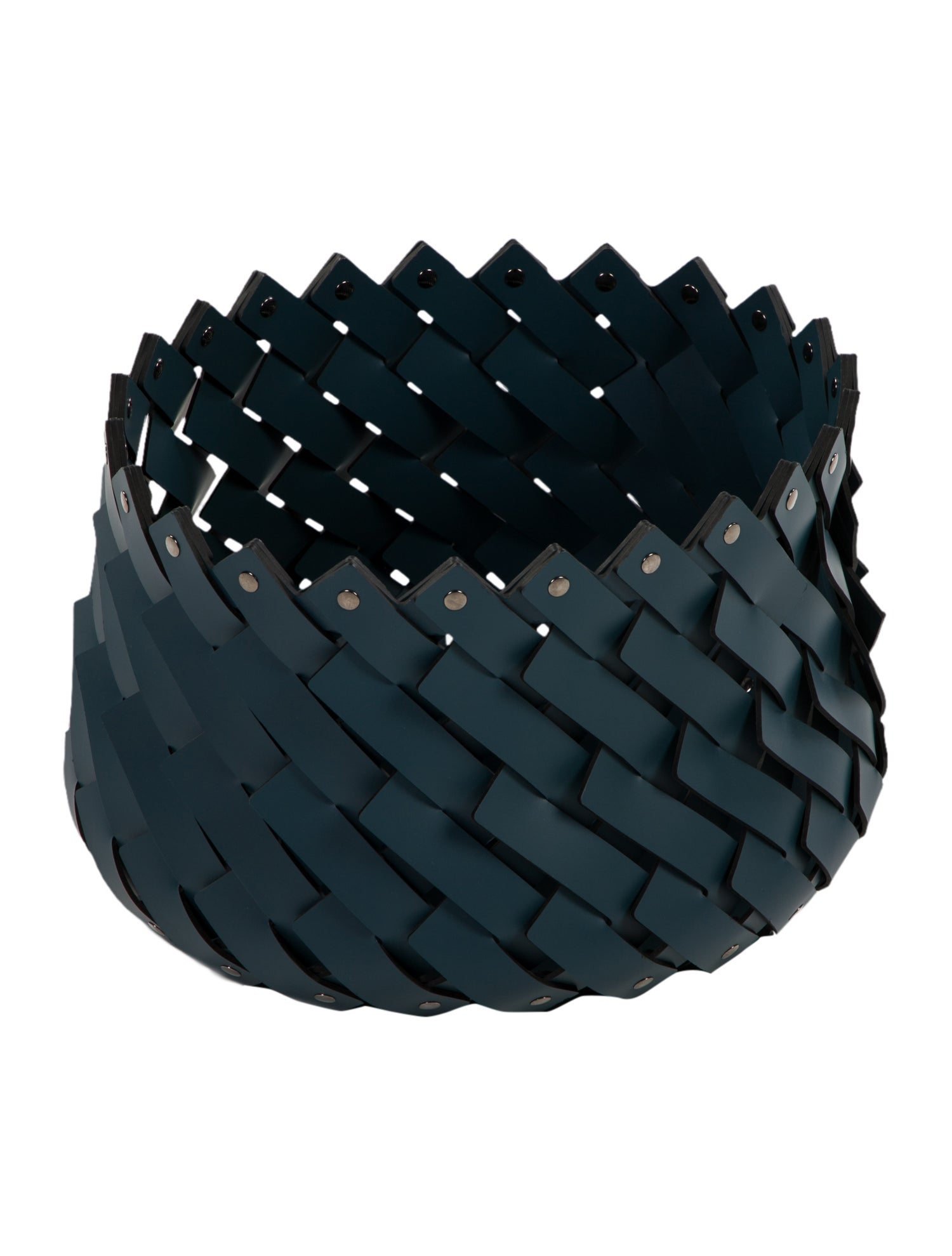 Nicole Sassaman Medium Woven Leather Basket