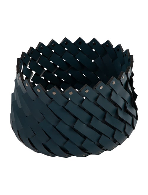 Nicole Sassaman Medium Woven Leather Basket