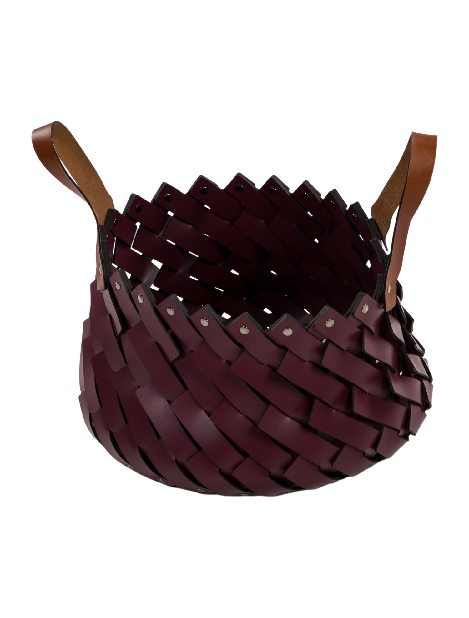 Nicole Sassaman Woven Leather Basket