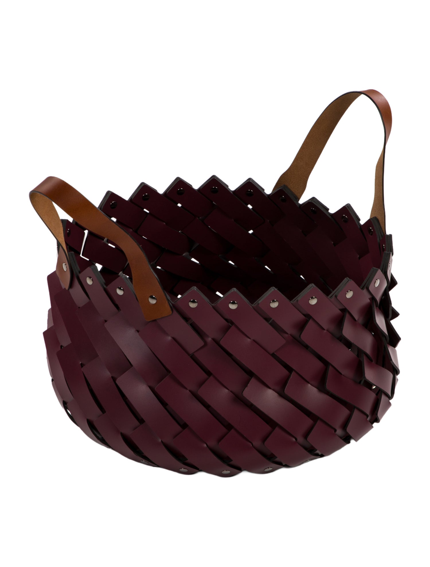Nicole Sassaman Woven Leather Basket