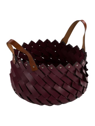 Nicole Sassaman Woven Leather Basket