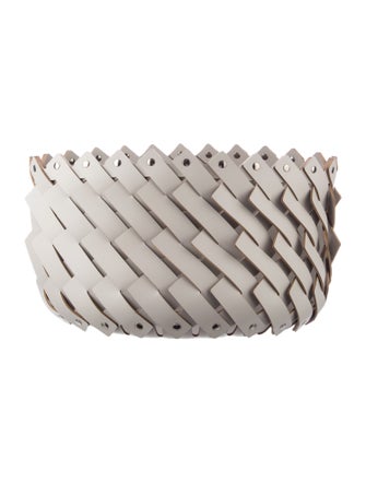 Nicole Sassaman Large Woven Leather Basket