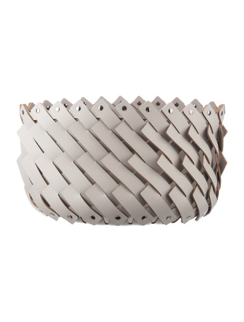 Nicole Sassaman Large Woven Leather Basket