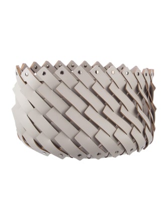 Nicole Sassaman Large Woven Leather Basket