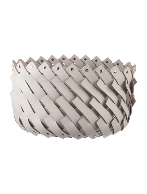 Nicole Sassaman Large Woven Leather Basket