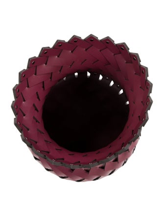 Nicole Sassaman Large Woven Leather Basket