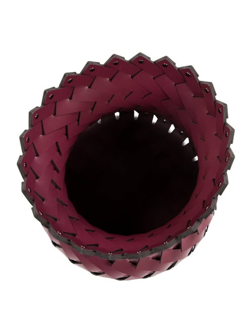 Nicole Sassaman Large Woven Leather Basket