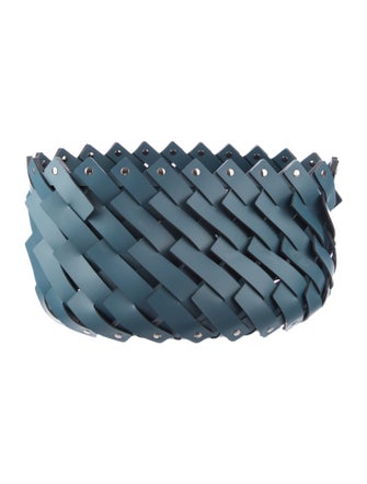 Nicole Sassaman Large Woven Leather Basket