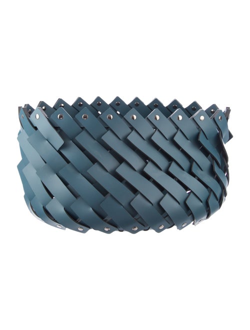 Nicole Sassaman Large Woven Leather Basket