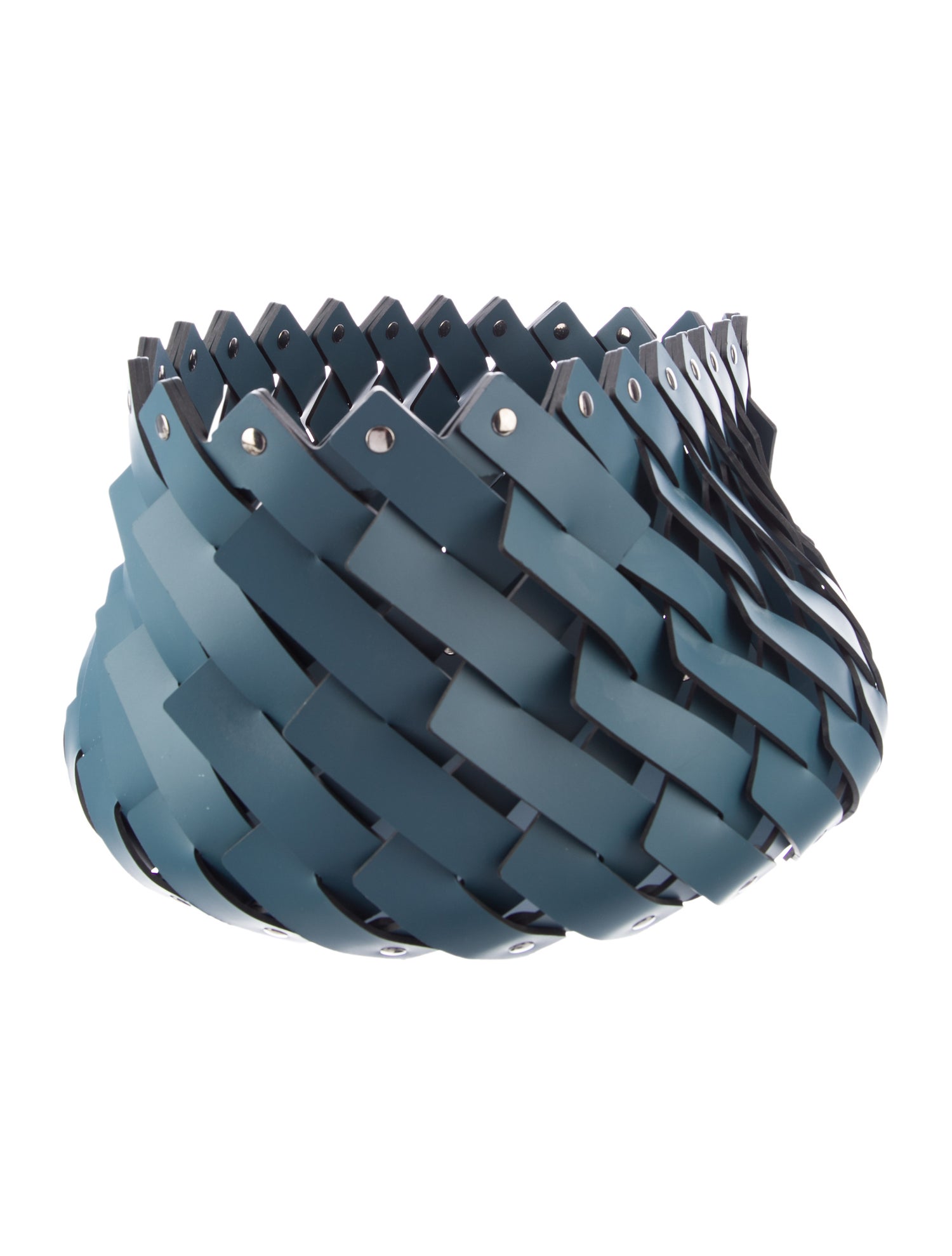 Nicole Sassaman Large Woven Leather Basket