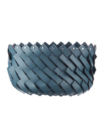 Nicole Sassaman Large Woven Leather Basket