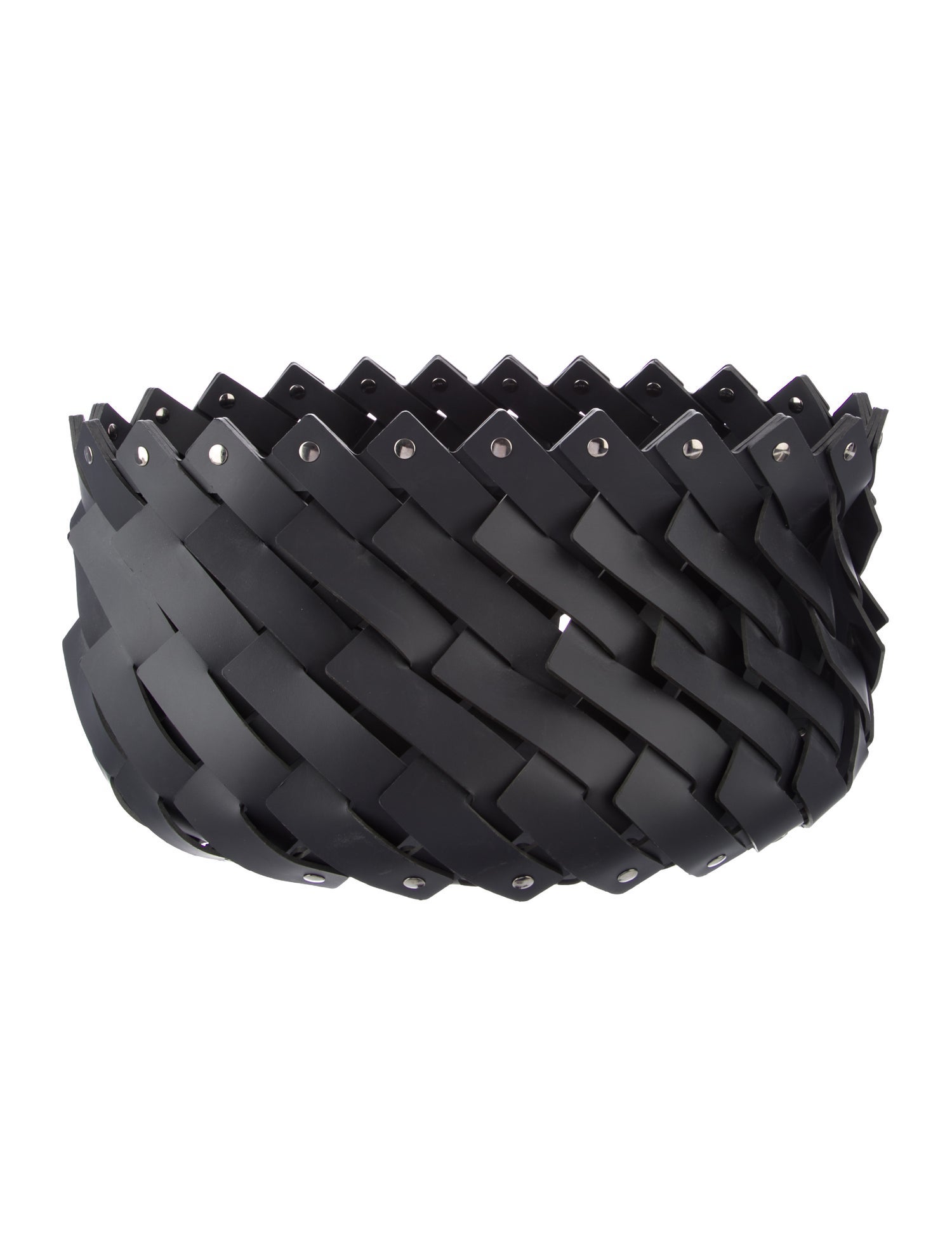 Nicole Sassaman Medium Braided Leather Basket